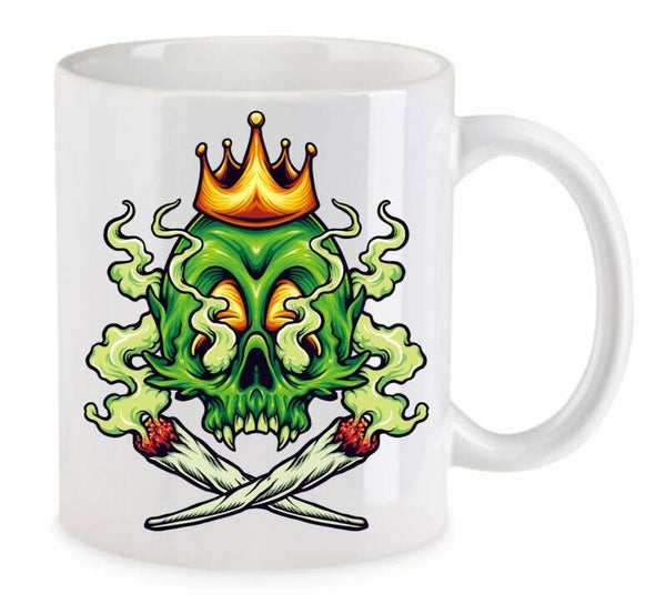 Tasse Weed Cannabis Psychodelic Weiß mit Druck (Siehe Foto) TFBW15