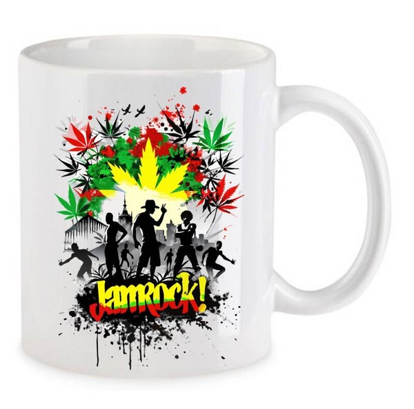 Tasse Weed Cannabis Psychodelic Weiß mit Druck (Siehe Foto) TFBW151