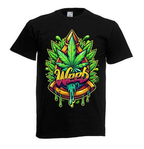 Tshirt Unisex mit Coolen Druck Weed Ganja Hanf Cannabis Psychedelic (Größe & Farbe auswählen) TSFBW152