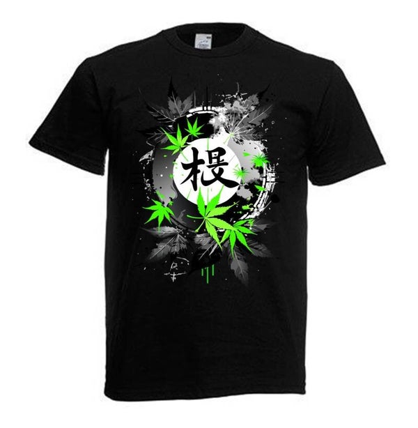 Tshirt Unisex mit Coolen Druck Weed Ganja Hanf Cannabis Psychedelic (Größe & Farbe auswählen) TSFBW154