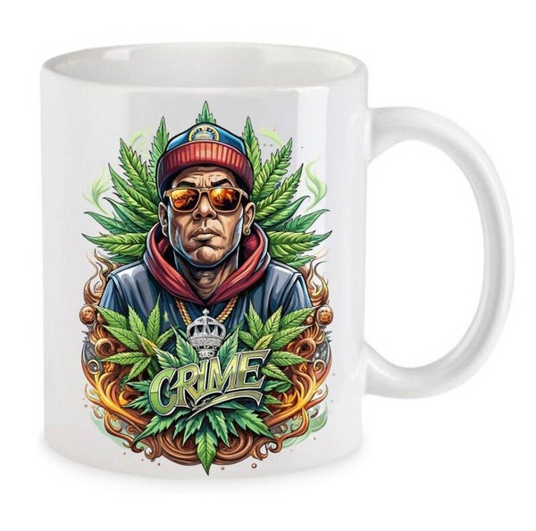 Tasse Weed Cannabis Psychodelic Weiß mit Druck (Siehe Foto) TFBW156
