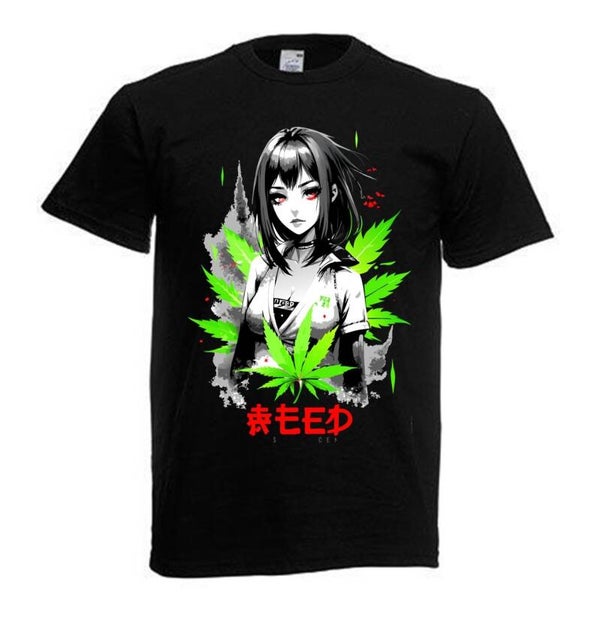 Tshirt Unisex mit Coolen Druck Weed Ganja Hanf Cannabis Psychedelic (Größe & Farbe auswählen) TSFBW159
