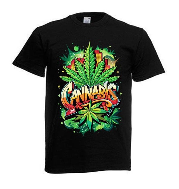 Tshirt Unisex mit Coolen Druck Weed Ganja Hanf Cannabis Psychedelic (Größe & Farbe auswählen) TSFBW162