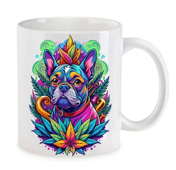 Tasse Weed Cannabis Psychodelic Weiß mit Druck (Siehe Foto) TFBW163