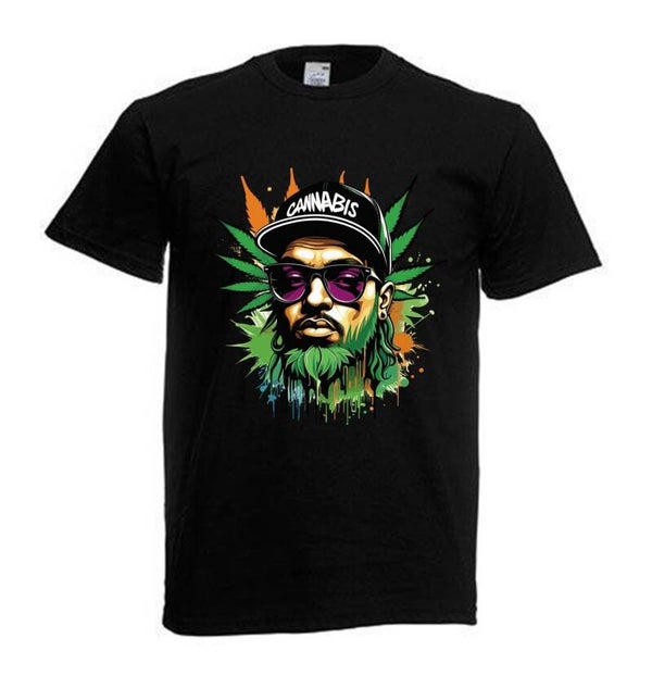 Tshirt Unisex mit Coolen Druck Weed Ganja Hanf Cannabis Psychedelic (Größe & Farbe auswählen) TSFBW165