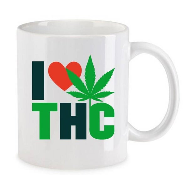Tasse Weed Cannabis Psychodelic Weiß mit Druck (Siehe Foto) TFBW168