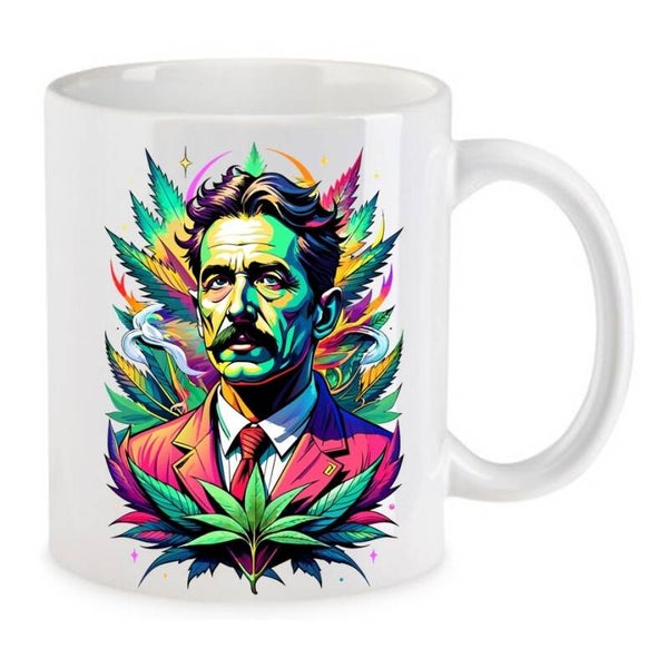 Tasse Weed Cannabis Psychodelic Weiß mit Druck (Siehe Foto) TFBW169