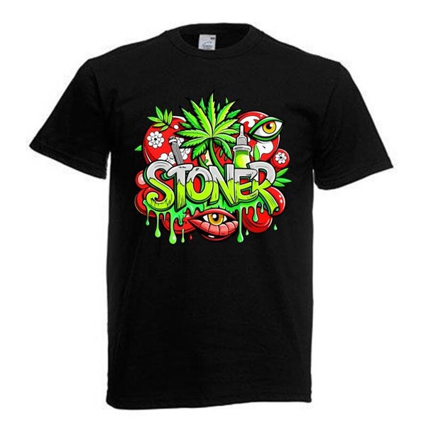 Tshirt Unisex mit Coolen Druck Weed Ganja Hanf Cannabis Psychedelic (Größe & Farbe auswählen) TSFBW171