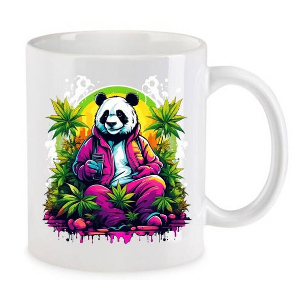 Tasse Weed Cannabis Psychodelic Weiß mit Druck (Siehe Foto) TFBW173
