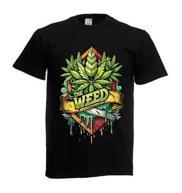 Tshirt Unisex mit Coolen Druck Weed Ganja Hanf Cannabis Psychedelic (Größe & Farbe auswählen) TSFBW174