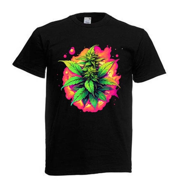 Tshirt Unisex mit Coolen Druck Weed Ganja Hanf Cannabis Psychedelic (Größe & Farbe auswählen) TSFBW175