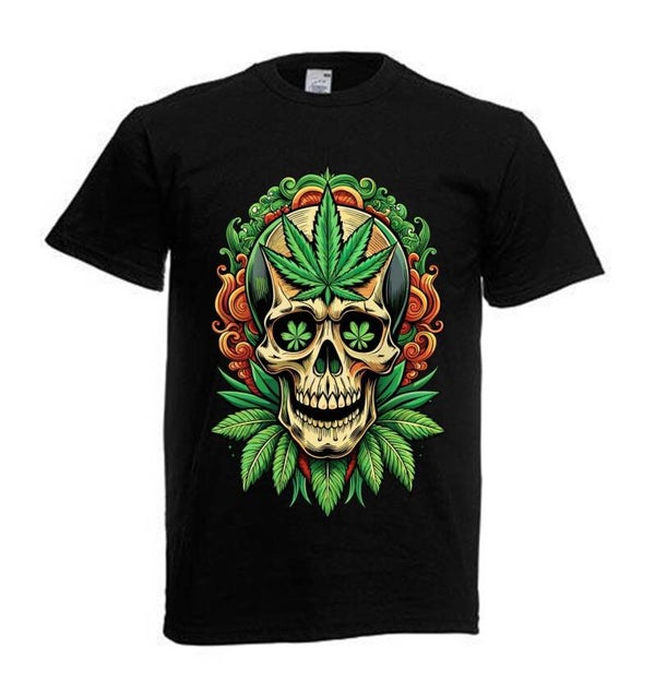 Tshirt Unisex mit Coolen Druck Weed Ganja Hanf Cannabis Psychedelic (Größe & Farbe auswählen) TSFBW176