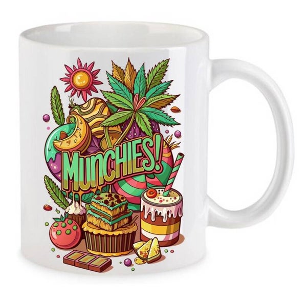 Tasse Weed Cannabis Psychodelic Weiß mit Druck (Siehe Foto) TFBW178