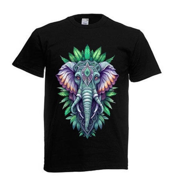 Tshirt Unisex mit Coolen Druck Weed Ganja Hanf Cannabis Psychedelic (Größe & Farbe auswählen) TSFBW179