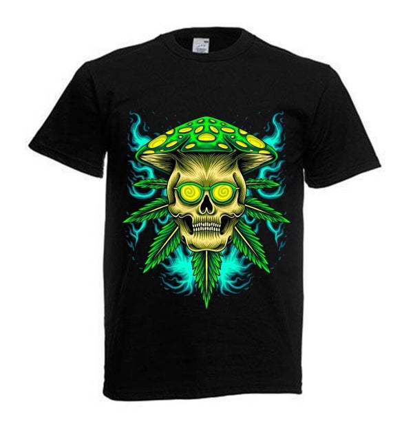 Tshirt Unisex mit Coolen Druck Weed Ganja Hanf Cannabis Psychedelic (Größe & Farbe auswählen) TSFBW18
