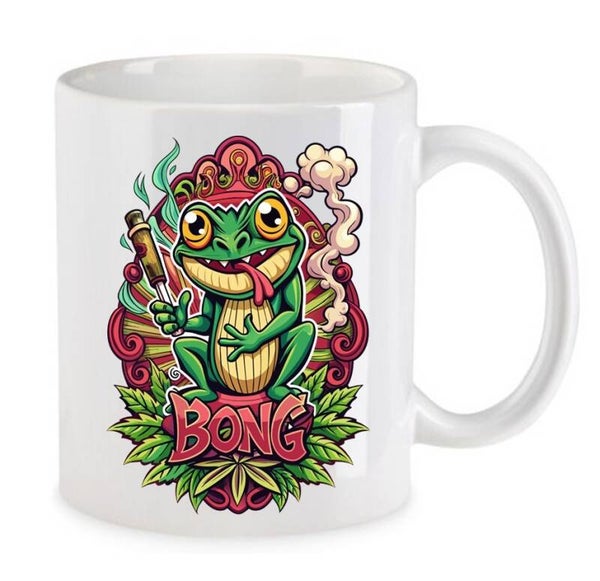 Tasse Weed Cannabis Psychodelic Weiß mit Druck (Siehe Foto) TFBW183