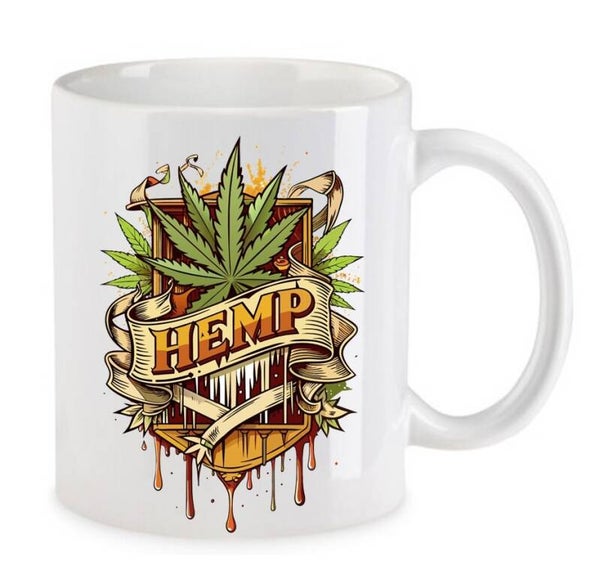 Tasse Weed Cannabis Psychodelic Weiß mit Druck (Siehe Foto) TFBW184