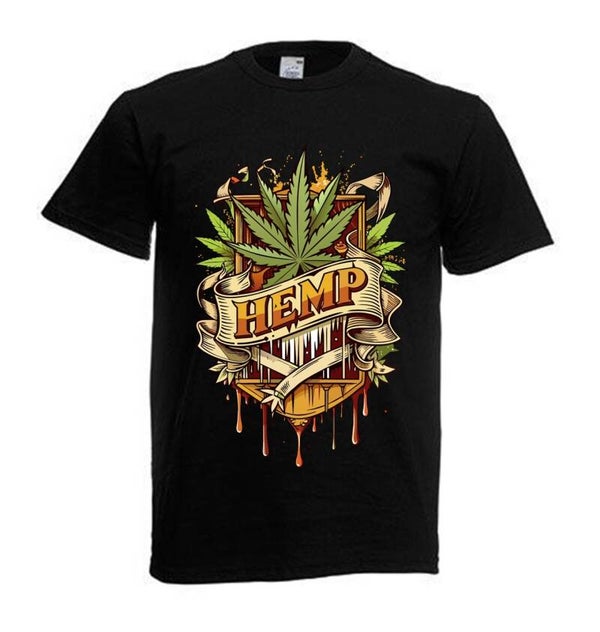 Tshirt Unisex mit Coolen Druck Weed Ganja Hanf Cannabis Psychedelic (Größe & Farbe auswählen) TSFBW184
