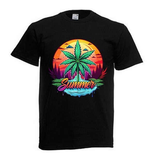 Tshirt Unisex mit Coolen Druck Weed Ganja Hanf Cannabis Psychedelic (Größe & Farbe auswählen) TSFBW186