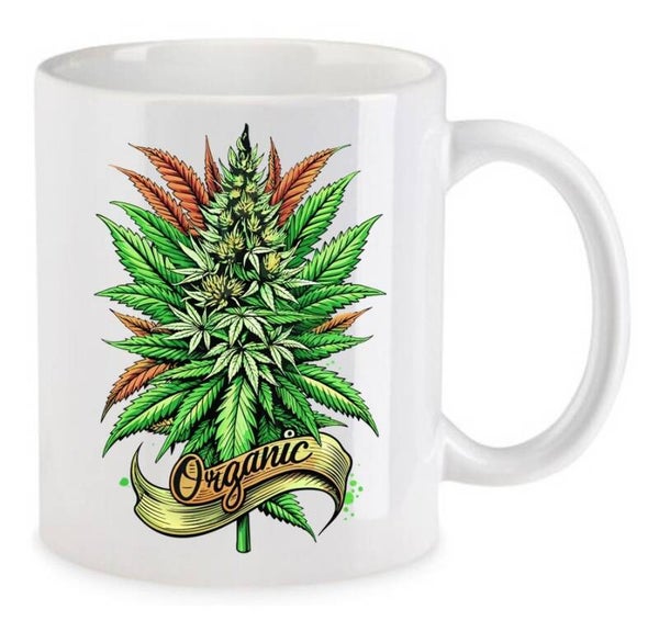 Tasse Weed Cannabis Psychodelic Weiß mit Druck (Siehe Foto) TFBW187