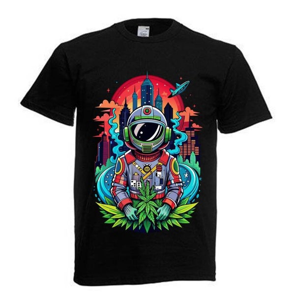 Tshirt Unisex mit Coolen Druck Weed Ganja Hanf Cannabis Psychedelic (Größe & Farbe auswählen) TSFBW188