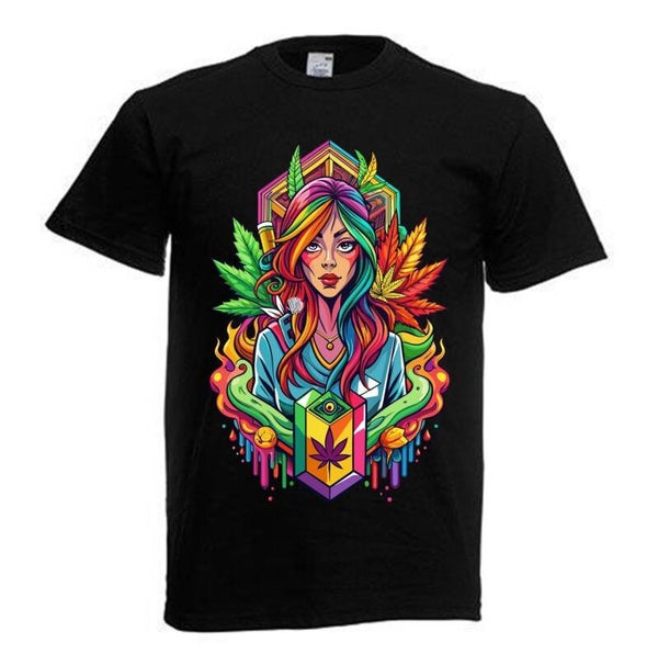 Tshirt Unisex mit Coolen Druck Weed Ganja Hanf Cannabis Psychedelic (Größe & Farbe auswählen) TSFBW191