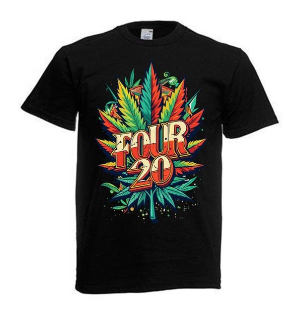 Tshirt Unisex mit Coolen Druck Weed Ganja Hanf Cannabis Psychedelic (Größe & Farbe auswählen) TSFBW194