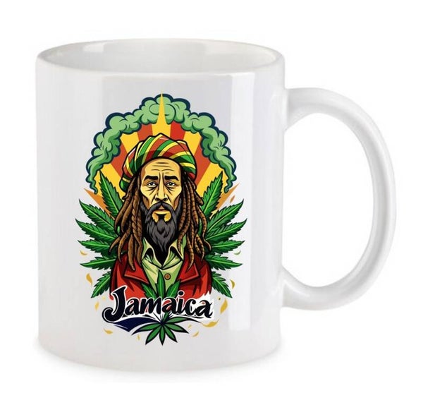 Tasse Weed Cannabis Psychodelic Weiß mit Druck (Siehe Foto) TFBW196
