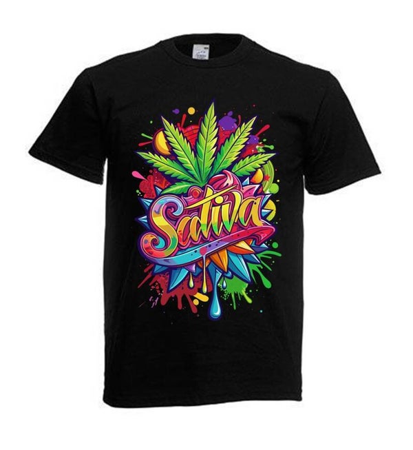 Tshirt Unisex mit Coolen Druck Weed Ganja Hanf Cannabis Psychedelic (Größe & Farbe auswählen) TSFBW197