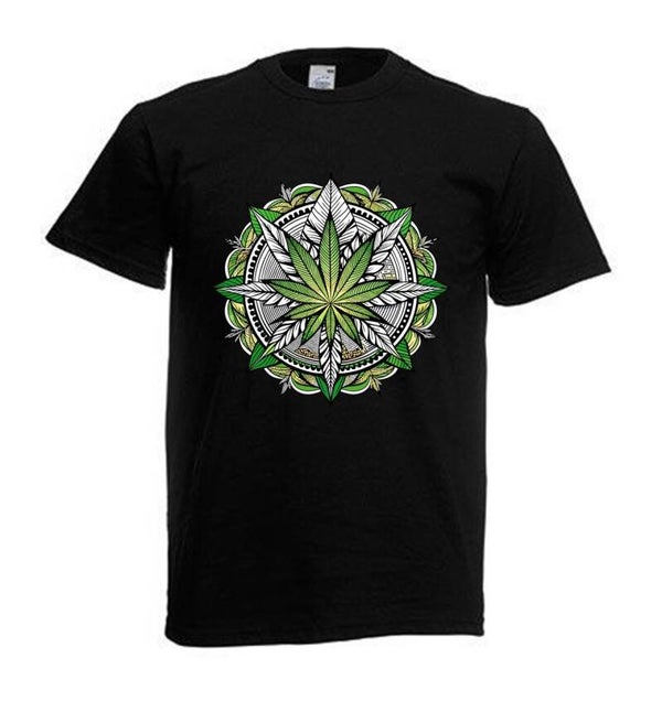 Tshirt Unisex mit Coolen Druck Weed Ganja Hanf Cannabis Psychedelic (Größe & Farbe auswählen) TSFBW199