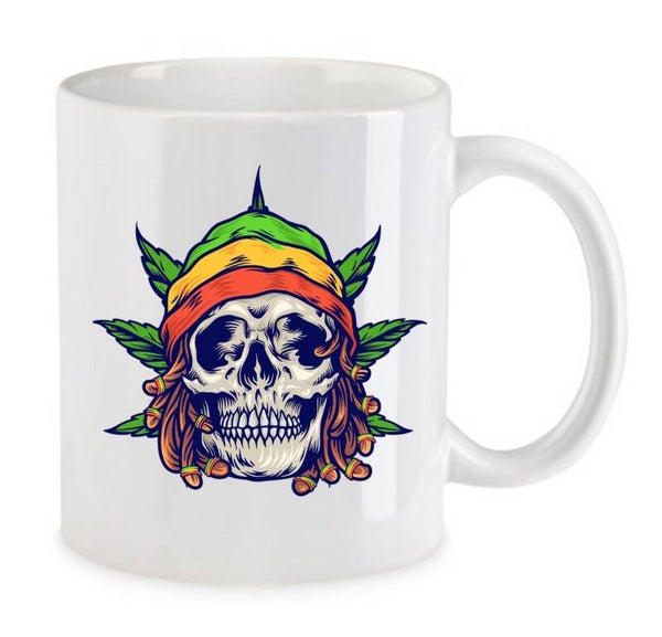Tasse Weed Cannabis Psychodelic Weiß mit Druck (Siehe Foto) TFBW2