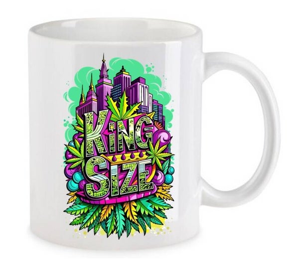 Tasse Weed Cannabis Psychodelic Weiß mit Druck (Siehe Foto) TFBW200