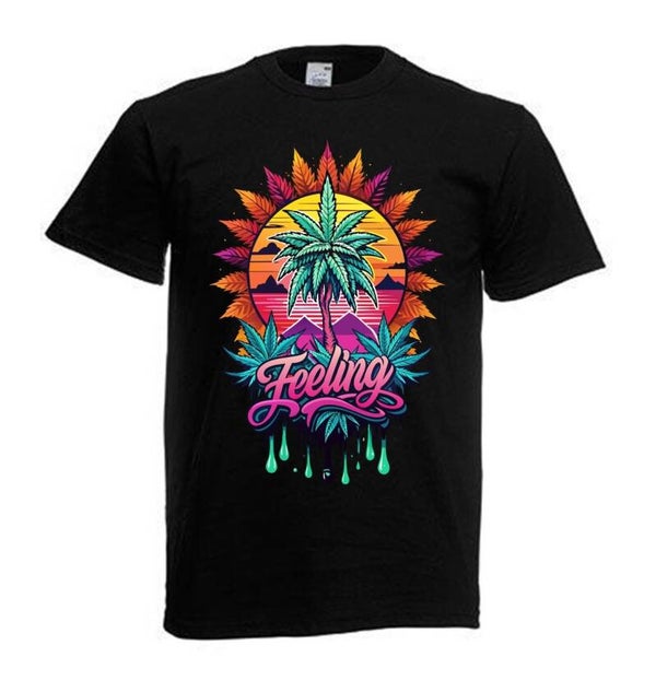 Tshirt Unisex mit Coolen Druck Weed Ganja Hanf Cannabis Psychedelic (Größe & Farbe auswählen) TSFBW203