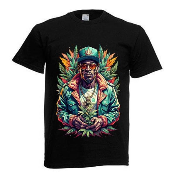 Tshirt Unisex mit Coolen Druck Weed Ganja Hanf Cannabis Psychedelic (Größe & Farbe auswählen) TSFBW204