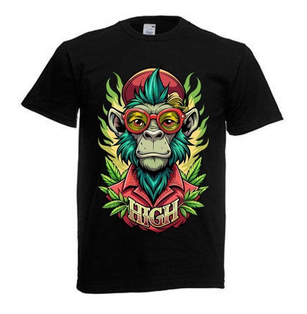 Tshirt Unisex mit Coolen Druck Weed Ganja Hanf Cannabis Psychedelic (Größe & Farbe auswählen) TSFBW205