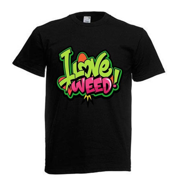 Tshirt Unisex mit Coolen Druck Weed Ganja Hanf Cannabis Psychedelic (Größe & Farbe auswählen) TSFBW206