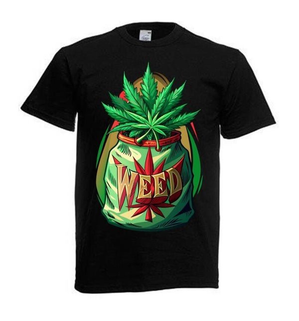 Tshirt Unisex mit Coolen Druck Weed Ganja Hanf Cannabis Psychedelic (Größe & Farbe auswählen) TSFBW208