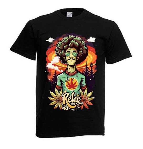 Tshirt Unisex mit Coolen Druck Weed Ganja Hanf Cannabis Psychedelic (Größe & Farbe auswählen) TSFBW209