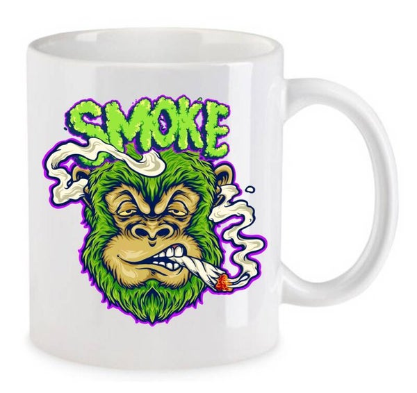 Tasse Weed Cannabis Psychodelic Weiß mit Druck (Siehe Foto) TFBW21