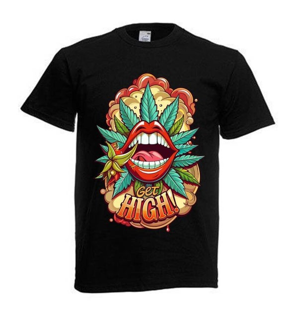 Tshirt Unisex mit Coolen Druck Weed Ganja Hanf Cannabis Psychedelic (Größe & Farbe auswählen) TSFBW211