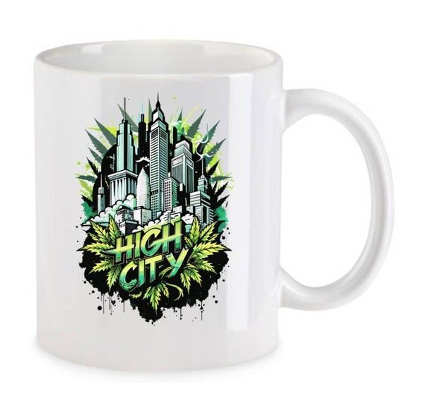Tasse Weed Cannabis Psychodelic Weiß mit Druck (Siehe Foto) TFBW212