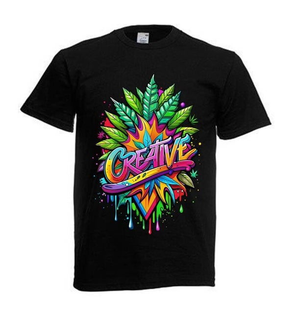 Tshirt Unisex mit Coolen Druck Weed Ganja Hanf Cannabis Psychedelic (Größe & Farbe auswählen) TSFBW213