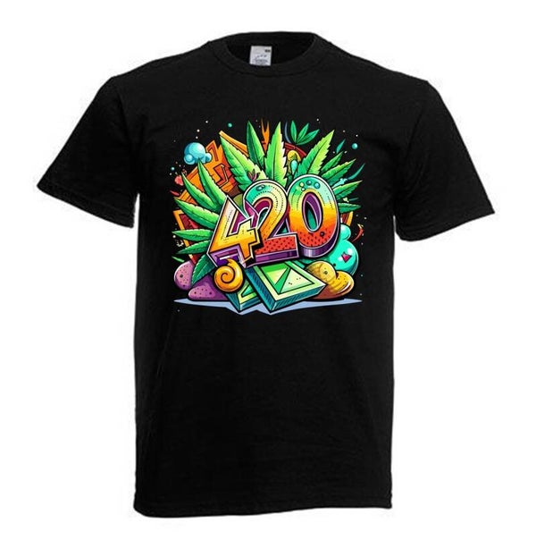 Tshirt Unisex mit Coolen Druck Weed Ganja Hanf Cannabis Psychedelic (Größe & Farbe auswählen) TSFBW214