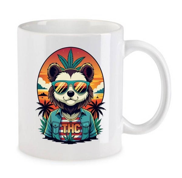 Tasse Weed Cannabis Psychodelic Weiß mit Druck (Siehe Foto) TFBW215