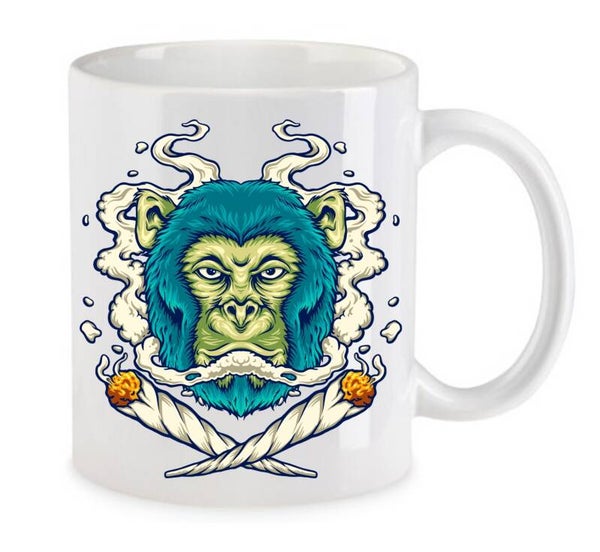 Tasse Weed Cannabis Psychodelic Weiß mit Druck (Siehe Foto) TFBW22