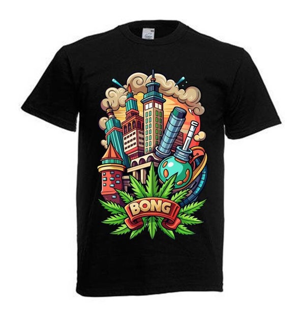 Tshirt Unisex mit Coolen Druck Weed Ganja Hanf Cannabis Psychedelic (Größe & Farbe auswählen) TSFBW222