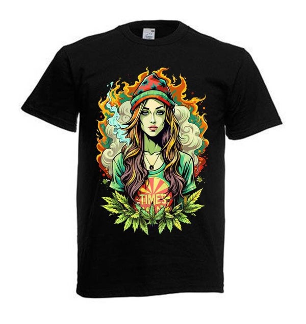 Tshirt Unisex mit Coolen Druck Weed Ganja Hanf Cannabis Psychedelic (Größe & Farbe auswählen) TSFBW223