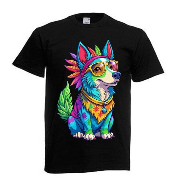 Tshirt Unisex mit Coolen Druck Weed Ganja Hanf Cannabis Psychedelic (Größe & Farbe auswählen) TSFBW227