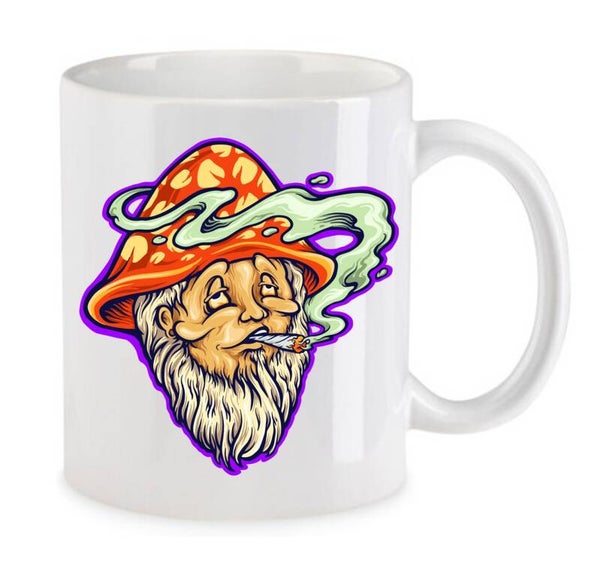 Tasse Weed Cannabis Psychodelic Weiß mit Druck (Siehe Foto) TFBW23