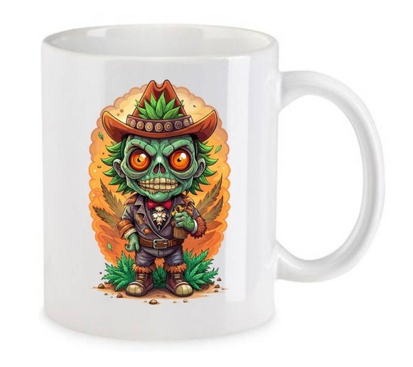 Tasse Weed Cannabis Psychodelic Weiß mit Druck (Siehe Foto) TFBW232